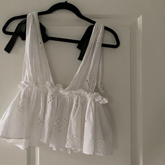 Zara White Peplum-Style Blouse - Picture 3 of 4